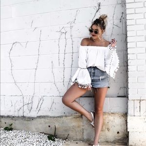Tops - Bell sleeve tassel top Tops - Bell sleeve tassel top